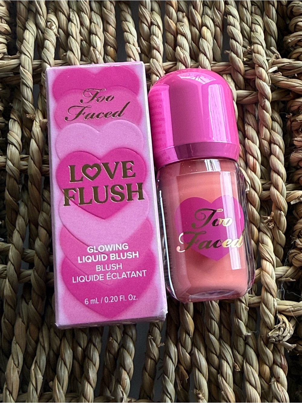 Too Faced Love Flush Liquid Blush First Love Glowing Blush Full Size New